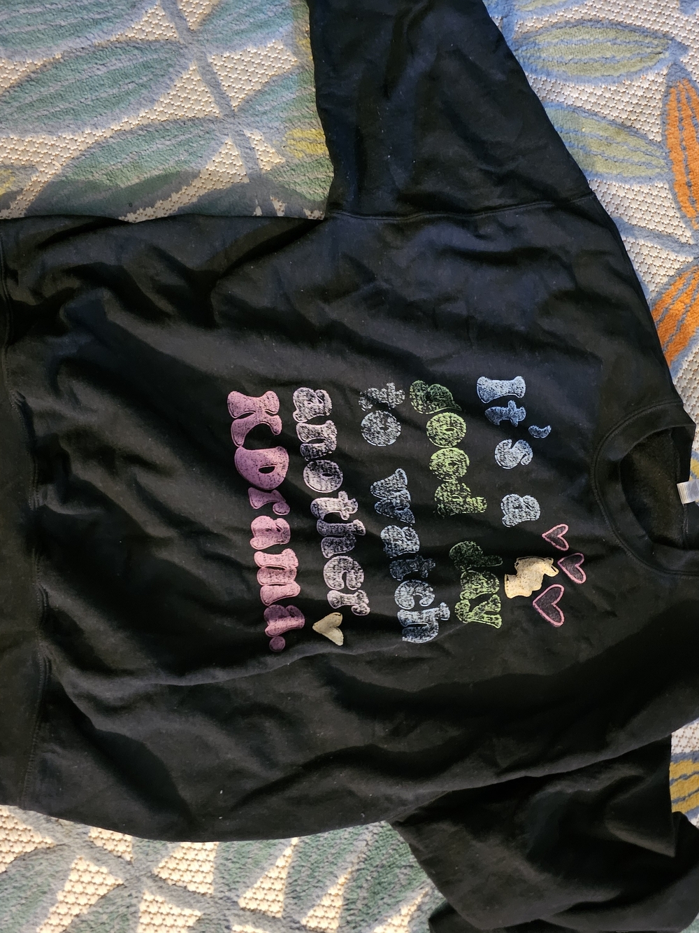 Gildan Black Hoodie with Blue & White Lettering